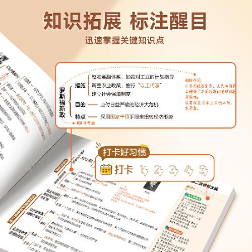 金太阳教育 2024版卷霸海马速记思维导图道德与法治历史初中生一本通初一二三七八九年级789专项训练人教版通用版