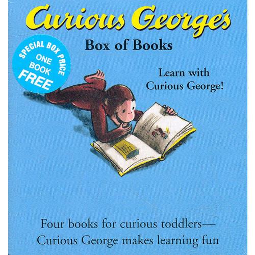 Curious George Box of Books  乔治猴卡板故事书（四本装）9780618226115
