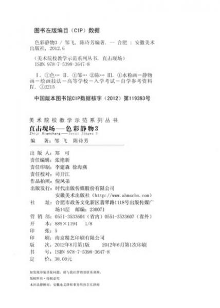 美术院校教学示范系列丛书·直击现场：色彩静物3