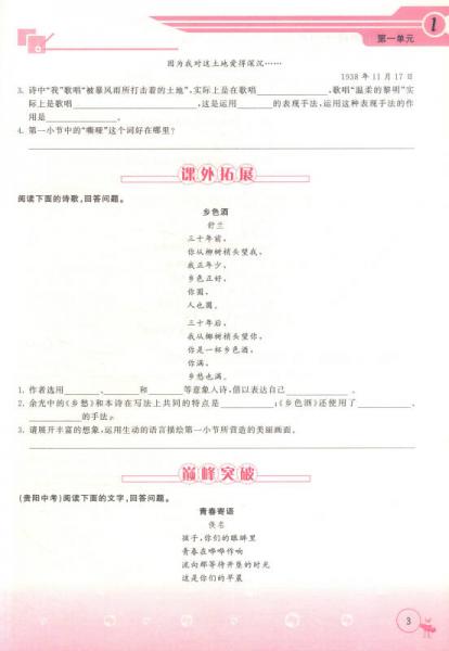 学而思培优 培优辅导：初三语文跟踪练习（下册）