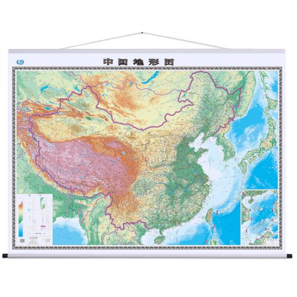 中国地图挂图(地形版 2米*1.5米 4全开专业挂图）