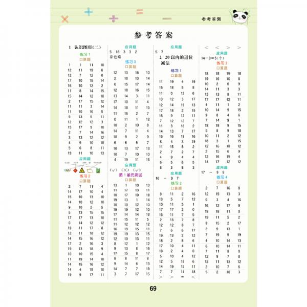 乐学熊口算+应用题一年级下册彩绘版