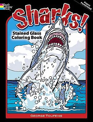 Sharks!StainedGlassColoringBook