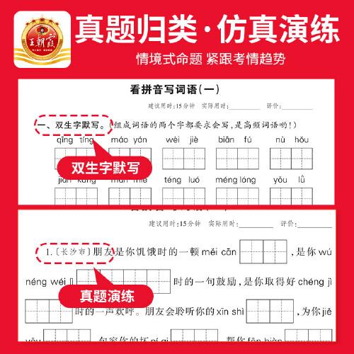 2024王朝霞少而精·活页默写小学四年级4年级语文部编版人教版（下）