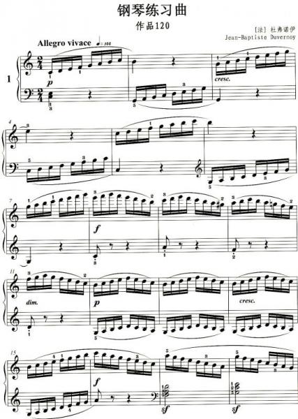 杜弗诺伊钢琴练习曲：作品120