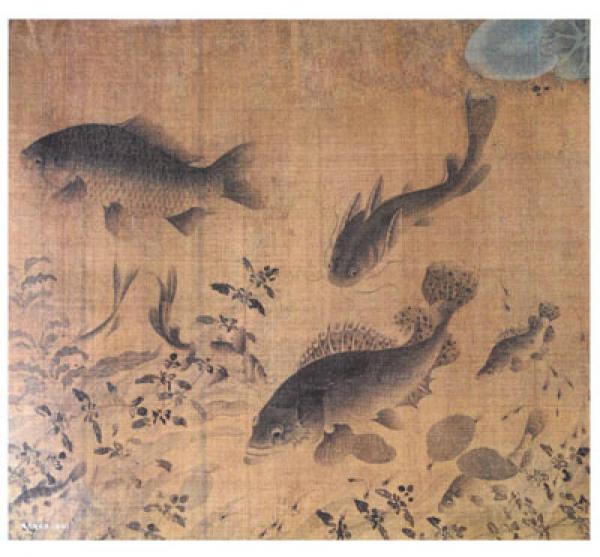历代绘画名家大图范本·刘寀（1）：落花游鱼图