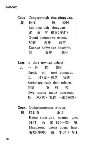 壮族传统仪式歌：哭丧歌（壮文）