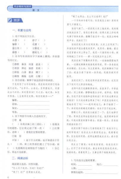 同步解析与测评：语文