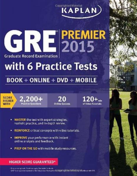GRE® Premier 2015 with 6 Practice Tests: Book + DVD + Online + Mobile