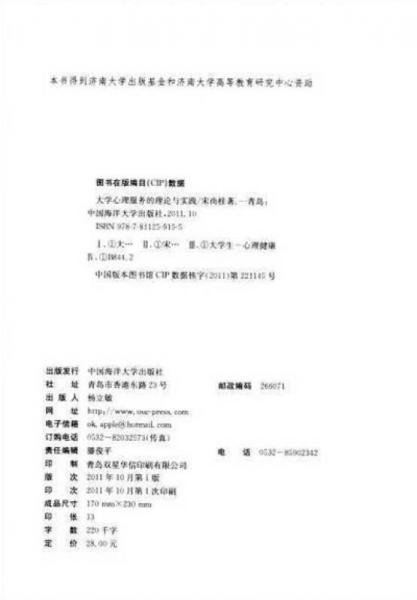 大学心理服务的理论与实践