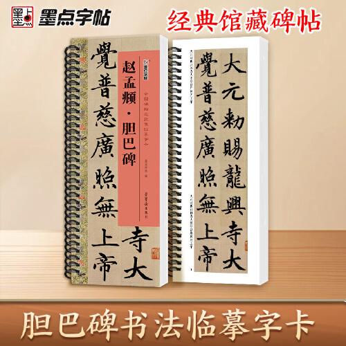 墨點字帖 毛筆碑帖近距離臨摹字卡趙孟頫膽巴碑