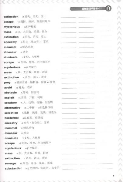 剑桥雅思真题词汇循环速记手抄本7