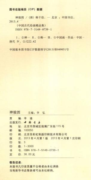 中国古代绘画精品集：神骏图