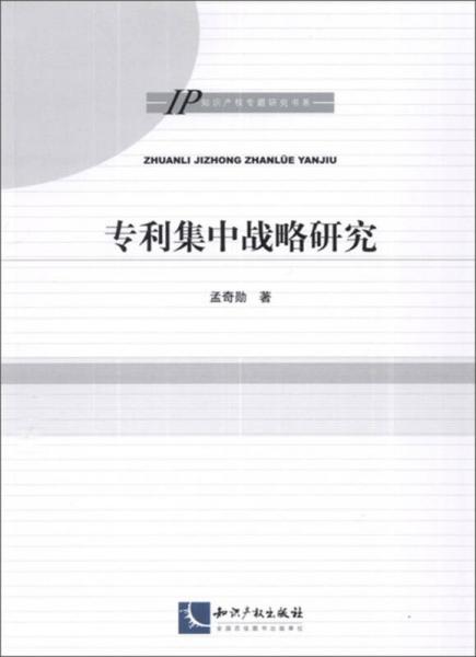 知識產(chǎn)權專題研究書系：專利集中戰(zhàn)略研究