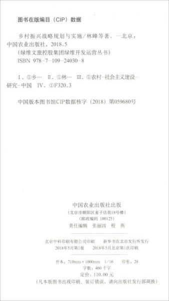 乡村振兴战略规划与实施/绿维文旅控股集团绿维开发运营丛书