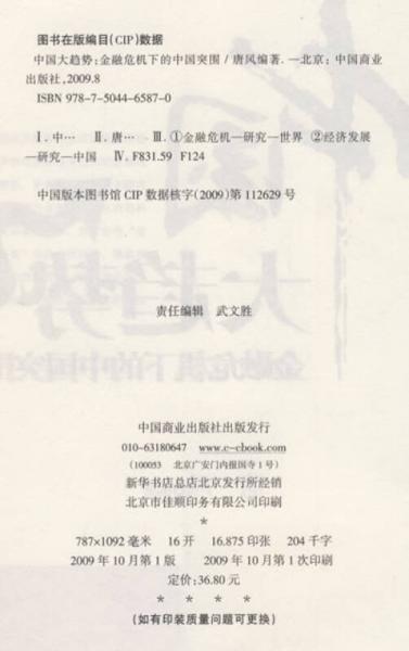 中国大趋势：金融危机下的中国突围