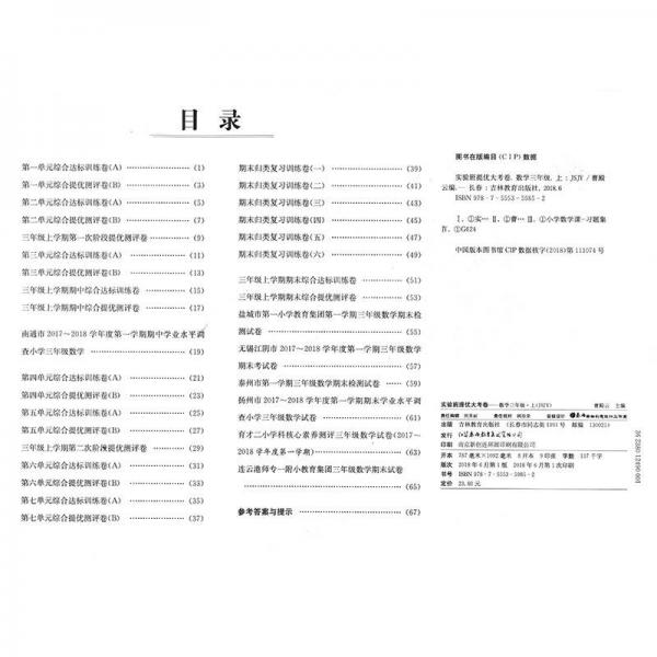 实验班提优大考卷 三年级