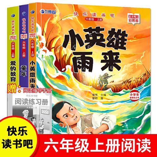 快樂讀書吧 六年級上冊 小英雄雨來+童年+愛的教育（套裝共3冊 插圖版）贈送知識點手冊