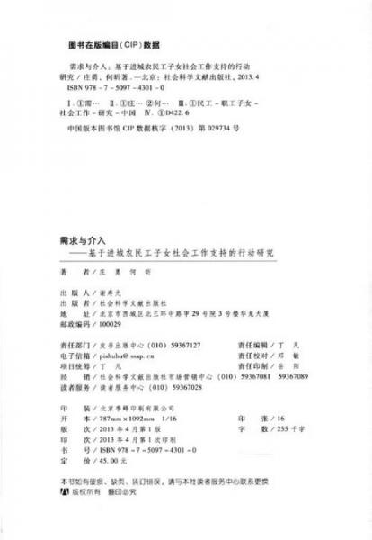 需求与介入：基于进城农民工子女社会工作支持的行动研究
