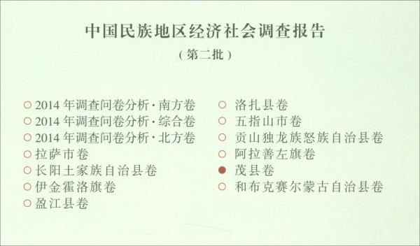 中國民族地區(qū)經濟社會調查報告：茂縣卷