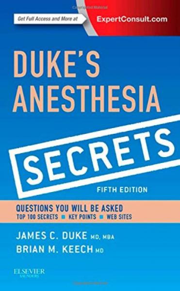 Duke's Anesthesia Secrets 麻醉秘笈,第5版