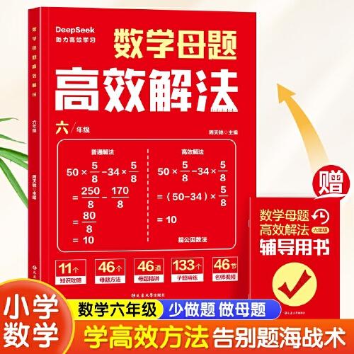 数学母题高效解法六年级 一二三四五年级练习题应用题小升初思维训练拔高归纳解题方法计算题图解应用题思维刷母题答题效率提升附视频讲解