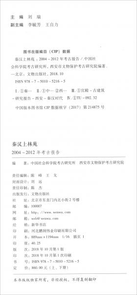 秦汉上林苑/中国田野考古报告集