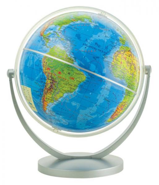 18cm 倾角万向地球仪·地形政区2合1版