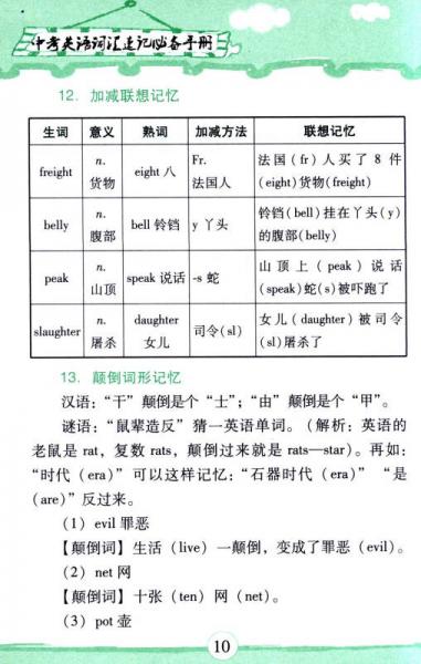 中考英语词汇速记必备手册