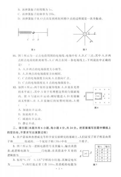 上海市普通高中学生学业水平考试模拟测试卷：物理