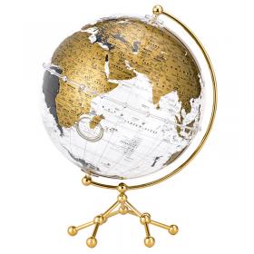 博目20cm中英文政区中国芯地球仪（涟漪蓝）透明地球仪+中国地图地形图