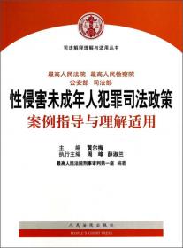 司法解释理解与适用丛书：性侵害未成年人犯罪司法政策案例指导与理解适用