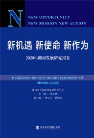 新时代新征程新担当——2019年湖南发展研究报告