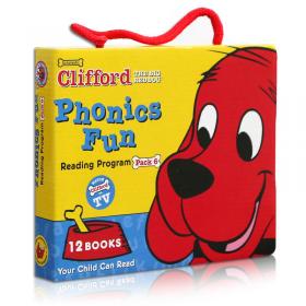 Clifford Phonics Fun Box Set #4 (Books + CD)  大红狗趣味自然拼读套装4，12册书附CD 